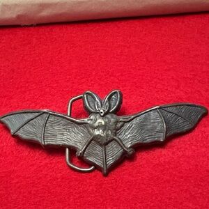 Gothic Vintage Metal Bat Belt Buckle With Serial Number